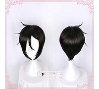 GJBXP Kuroshitsuji Phantomhive Sebastian Michaelis Cosplay Peluca Anime Black Butler Ciel Corto Negro Verde Cabello liso Negro