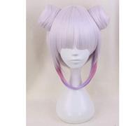 GJBXP Miss Kobayashi Dragon Maid Kanna Kamui Pelo sintético Peluca de cosplay resistente al calor con bollos dobles Purple ombre short