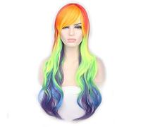GJBXP Moda Barato Harajuku Lolita Cosplay Peluca Larga Ondulada My Little Pony Anime Fiesta de Disfraces de Halloween Ombre Pelucas de Pelo Para Mujeres PL-051