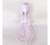 GJBXP NEKOPARA Chocolat Vanilla Kawaii Cola de caballo larga Rosa claro Marrón Cosplay Peluca + Gorra de peluca Vanilla Kawaii