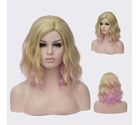 GJBXP Peluca rizada ondulada corta Bob Pelucas rosadas Ombre para niñas Fibra sintética resistente al calor Harajuku Cosplay Cabello 14 pulgadas y 21 colores Om-839