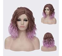 GJBXP Peluca rizada ondulada corta Bob Pelucas rosadas Ombre para niñas Fibra sintética resistente al calor Harajuku Cosplay Cabello 14 pulgadas y 21 colores Om-831