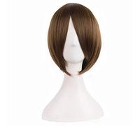 GJBXP Postizos Corto Recto Bob Sedoso Pelucas Sintéticas Venta Caliente Moda Natural Omber Mixto Dark Roots Cabello para Mujeres 14inches / 37cm Brown