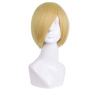 GJBXP Postizos Corto Recto Bob Sedoso Pelucas Sintéticas Venta Caliente Moda Natural Omber Mixto Raíces Oscuras Cabello para Mujeres 14inches / 37cm Naranja Amarillo