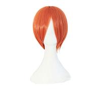 GJBXP Postizos Corto Recto Bob Sedoso Pelucas Sintéticas Venta Caliente Moda Natural Omber Mixto Raíces Oscuras Cabello para Mujeres 14inches / 37cm Naranja
