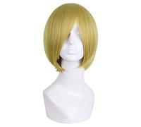 GJBXP Postizos Corto Recto Bob Sedoso Pelucas Sintéticas Venta Caliente Moda Omber Natural Mixto Raíces Oscuras Cabello para Mujeres 14inches / 37cm Terroso Amarillo
