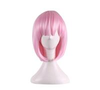GJBXP Re: Life In A Different World Anime Blue Pink Short Bob Pelucas para mujeres Pelo sintético Disfraz de Halloween Cosplay Peluca + Peluca Cap Rosa