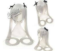 GJBXP Vocaloid Hatsune Miku Peluca Cola de caballo Black Rock Shooter Senbon Zakura Cosplay Peluca Pelo largo Azul Verde Negro Rosa Plata Pelucas 4