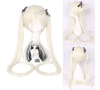 GJBXP Vocaloid Hatsune Miku Peluca Cola de caballo Black Rock Shooter Senbon Zakura Cosplay Peluca Pelo largo Azul Verde Negro Rosa Plata Pelucas 3