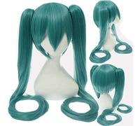 GJBXP Vocaloid Hatsune Miku Peluca Cola de caballo Black Rock Shooter Senbon Zakura Cosplay Peluca Pelo largo Azul Verde Negro Rosa Plata Pelucas 17