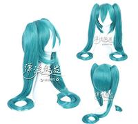 GJBXP Vocaloid Hatsune Miku Peluca Cola de caballo Black Rock Shooter Senbon Zakura Cosplay Peluca Pelo largo Azul Verde Negro Rosa Plata Pelucas 23
