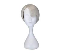 GJBXP Yuri On Ice Yuri Plisetsky Cosplay Disfraz Pelucas Victor Nikiforov Hombres Adulto Gris Y Rubio Pelo Lacio Corto Gris