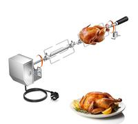 GJCrafts Asador giratorio para pollos,parrilla giratoria automática de 360°con motor de 120V y4W,varilla giratoria de 13-17pulgadas,soportes completos y tornillos de fijación para barbacoas de jardín.