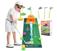 GJCrafts Juego de golf para niños con retorno automático de la pelota y bolas de luz LED | Juguete de interior y exterior de 18 piezas, regalo para niños y niñas de 3 a 8 años