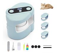 GJCrafts Juguete interactivo para gatos domésticos - Alfombra de correr con mando a distancia y modo automático, velocidad ajustable, simulación de caza con versos de pájaros, recargable (azul)