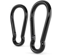 GJELEMENTS Mosquetones - Mosquetones Tipo Bucle de Acero Negro de 5 mm de diámetro para Cuerdas elásticas y máquinas de Fuerza - x2