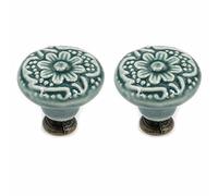 GJGHKLHL 2 pomos de cerámica surtidos estilo antiguo multicolor for tiradores cajones y aparadores(Green)