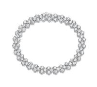 GJGHKLHL 3mm Moissanite Pulseras de Diamantes para Hombres Mujeres D Color VVS1 Tenis Pulsera Plata Ley 925(15)