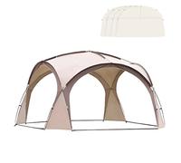 GJGHKLHL 4,2 X,3 M Refugio for Eventos Al Aire Libre Carpas Gazebo for Acampar con Paredes Desmontables Parasol, Carpa Familiar Dosel Grande for Pesca Senderismo Picnic(Brown with Sunshade*4)