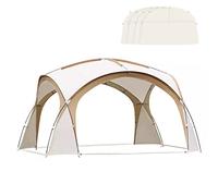 GJGHKLHL 4,2 X,3 M Refugio for Eventos Al Aire Libre Carpas Gazebo for Acampar con Paredes Desmontables Parasol, Carpa Familiar Dosel Grande for Pesca Senderismo Picnic(Gold)