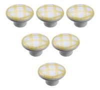GJGHKLHL 6 uds. Perillas for muebles, tiradores modernos for cajones de gabinete, tirador con patrón rejilla(Yellow)