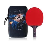 GJGHKLHL Bate de Tenis Mesa, Bate Ping Pong Ofensivo Fibra Carbono, Raqueta competitiva, 5 paletas Madera + 2 con Placa Base