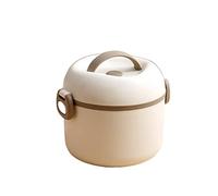 GJGHKLHL Cajas Bento for estudiantes, fiambrera redonda, horno microondas, trabajador de oficina, caja hermética acero inoxidable calidad alimentaria(White)