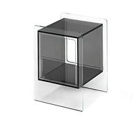 GJGHKLHL Cómodas de Dormitorio con Mesa Auxiliar Transparente Estante Almacenamiento Abierto, Mini cómoda, mesitas Noche pequeñas Transparentes for Muebles(Black,40x40x55cm)