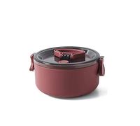 GJGHKLHL Fiambrera redonda de gran capacidad con tapa a prueba fugas, cajas Bento portátiles for oficina, fiambrera calentable(Red(single))