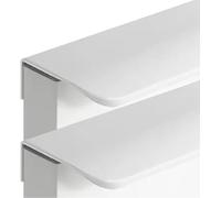 GJGHKLHL Manija de gabinete aleación aluminio, perilla puerta Invisible, manijas cocina, tiradores borde dedo, cajón, perillas muebles, color blanco, 2 piezas(Overall length 800mm)