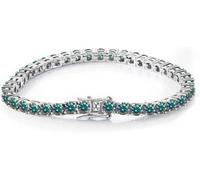 GJGHKLHL Mujeres Pulseras de Oro Corte Redondo D Color VVS1 Claridad Diamante Tenis S925 Plata Ley,6.5 in(Gold)