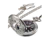 GJGHKLHL Números Romanos Clásicos Plata con Cadena(Black)