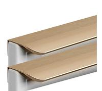 GJGHKLHL Pomo de puerta invisible for armario, tiradores ocultos for cocina, cajón con borde dedo, bronce, 2 piezas(Hole distance 128mm)