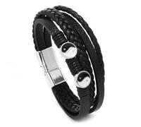 GJGHKLHL pulsera, Pulsera de cuero vaca vintage Tai Chi Bagua