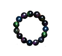 GJGHKLHL pulsera, Pulsera de obsidiana natural for hombre, brazalete ojo arcoíris cristal