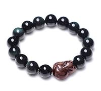 GJGHKLHL pulsera, Pulsera de zorro obsidiana con ojo arcoíris natural for mujer