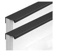 GJGHKLHL Tiradores de armario aluminio espacial, tirador cocina, borde dedo, tiradores cajón, negro mate, 2 piezas(Overall length 1100mm)
