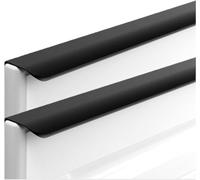GJGHKLHL Tiradores de muebles aleación aluminio, tiradores ocultos for armario, perilla puerta Invisible, cajón, color negro, 2 piezas(Hole distance 96mm)