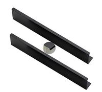 GJGHKLHL Tiradores Ocultos Espacio Aluminio Tirador Invisible Armario De Cocina Gabinete Negro 2 Piezas(Hole distance 320mm)