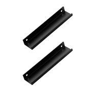 GJGHKLHL Tiradores ocultos negros, perilla de puerta invisible for armario, cocina, 2 piezas(Hole distance 256mm)