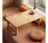 GJGSW Mesa de Suelo Plegable, Mesa de Café Baja sin Montaje Requerido para Sala de Estar, Mesa Rectangular de Madera Plegable Moderna para Dormitorio, Balcón y Tatami(Natural Wood,100 * 50 * 40cm)