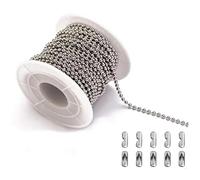 GJHGNFRDK Cadena para persianas enrollables, Cadena de Cuentas Bolas Acero 5 m, 1,2-4 mm, for Hacer Joyas, llaveros y Manualidades(Steel 3mm)