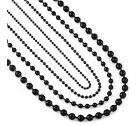 GJHGNFRDK Cadena para persianas enrollables, Cadena de Cuentas Bolas Acero Inoxidable Negra 1,5 mm a 8 a 30 Pulgadas(Width 3.2mm,20 inches/51cm)
