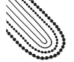 GJHGNFRDK Cadena para persianas enrollables, Cadena de Cuentas Bolas Acero Inoxidable Negra 1,5 mm a 8 a 30 Pulgadas(Width 2.4mm,22 inches/56cm)