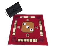 GJHGNFRDK Mat de Juego de Cartas de Mahjong, Estera Cuadrada del Juego de Mahjong con el Bolso Que Lleva for los tamaños múltiples Multicolores Juegos Mesa póker(Red,32.7x32.7inch)