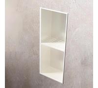 GJHGNFRDK Pared de nicho de ducha inoxidable rebajada, Nicho de ducha empotrado acero inoxidable 304, almacenamiento en la pared, niveles múltiples blancos, no se necesitan azulejos(2-Tier)