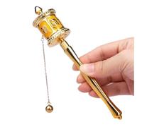 GJHGNFRDK Rueda de oración de Mango de Madera, Rueda de oración Mano Cobre con tamaños múltiples Multicolores la Voluta del Mantra(Unique Colour,12 * 2.8 * 2.4cm)