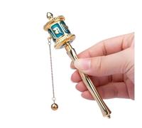 GJHGNFRDK Rueda de oración de Mango de Madera, Rueda de oración Mano Cobre con tamaños múltiples Multicolores la Voluta del Mantra(Grün,12 * 2.8 * 2.4cm)