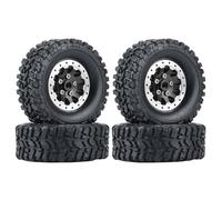 GJHGNFRDK Ruedas y neumáticos para Coches de Drift RC, Neumáticos de Rueda Coche RC, 4 Uds., Plateados y Negros, compatibles con WPL C14 C24 B14 B24 B36 MN D90 MN99S(Silver)