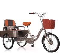 GJHGNFRDK Triciclo de Carga Ajustable, Triciclo Adulto for pasajeros y Carga de 20 Pulgadas Multicolor con cestas Delanteras